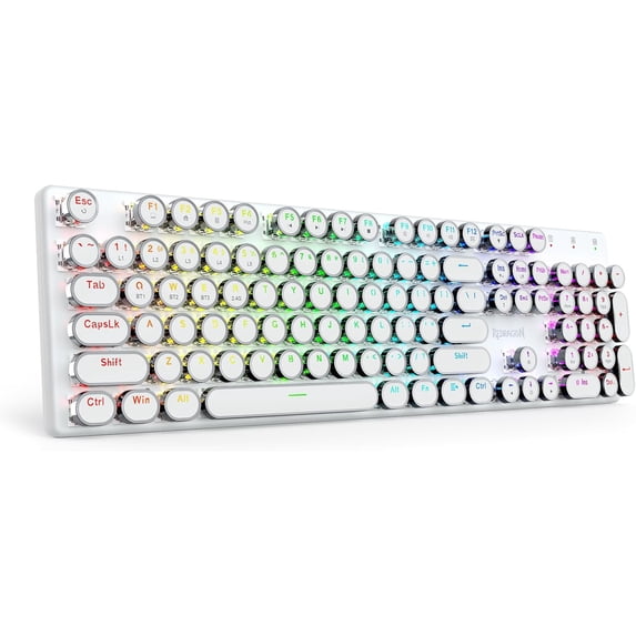 Wireless Typewriter Mechanical Gaming Keyboard, Bluetooth/2.4Ghz/Wired ...