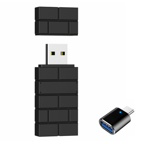 Wireless USB Adapter 2 for Windows, Mac & Raspberry Pi Switch PS5 PS4 Xbox Series X/S Xbox One Bluetooth Controllers, with OTG Adapter