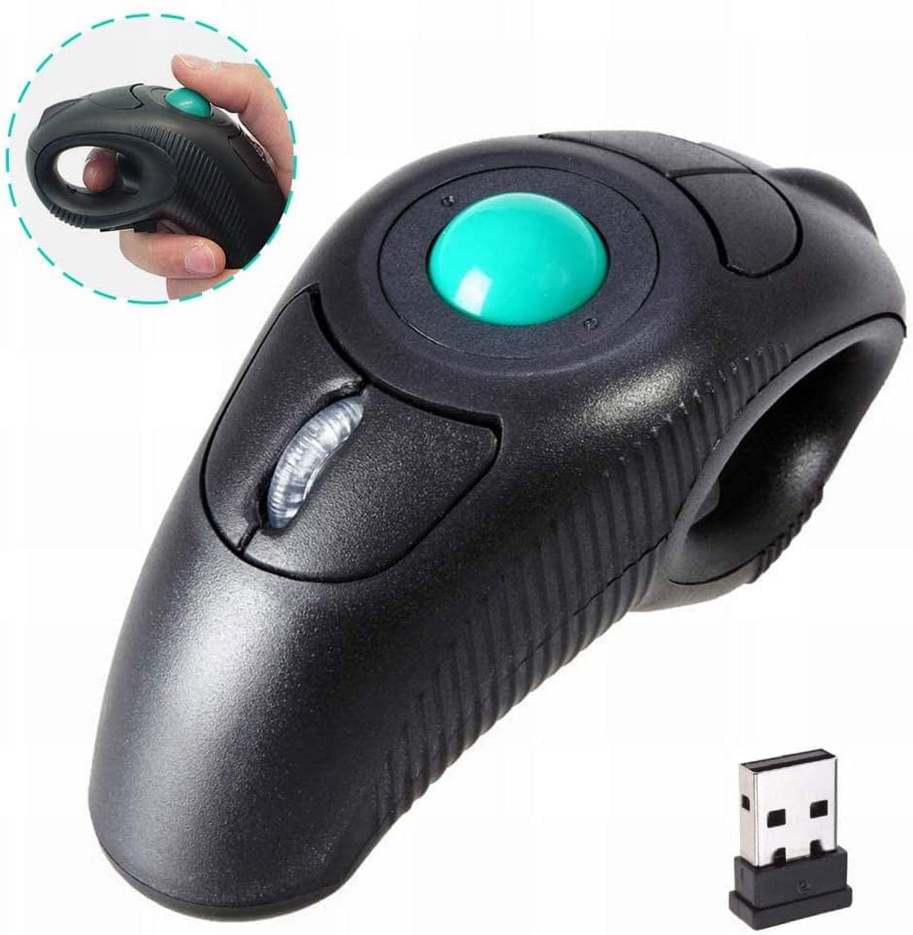 Wireless USB Handheld Finger Trackball Mouse with Laser Pointer
