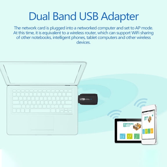 Wireless USB WiFi Adapter Dual Wireless USB WiFi Adapter 1300Mbps Lan USB Ethernet 2.4G 5G Dual Band WiFi Network Card WiFi Dongle