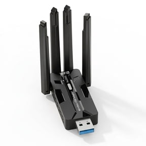 Wireless USB WiFi Adapter for PC , WiFi 6 USB 3.0 Adapter 1800Mbps Dual Band 2.4G/5.8G WiFi Adapter, High Speed WiFi Dongle with 4 External Antennas for PC Desktop Laptop