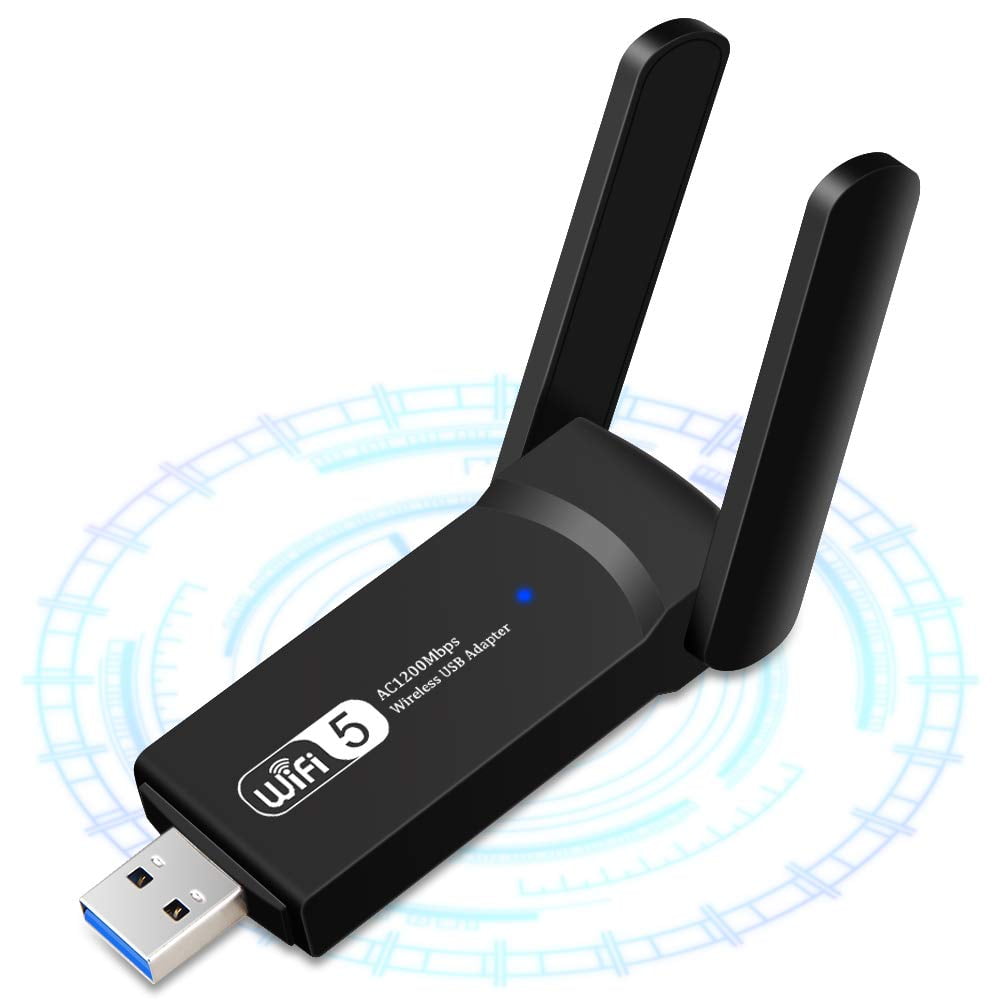 Wireless USB WiFi Adapter for PC - 802.11AC 1200Mbps Dual 5Dbi Antennas  5G/2.4G WiFi USB for PC Desktop Laptop 