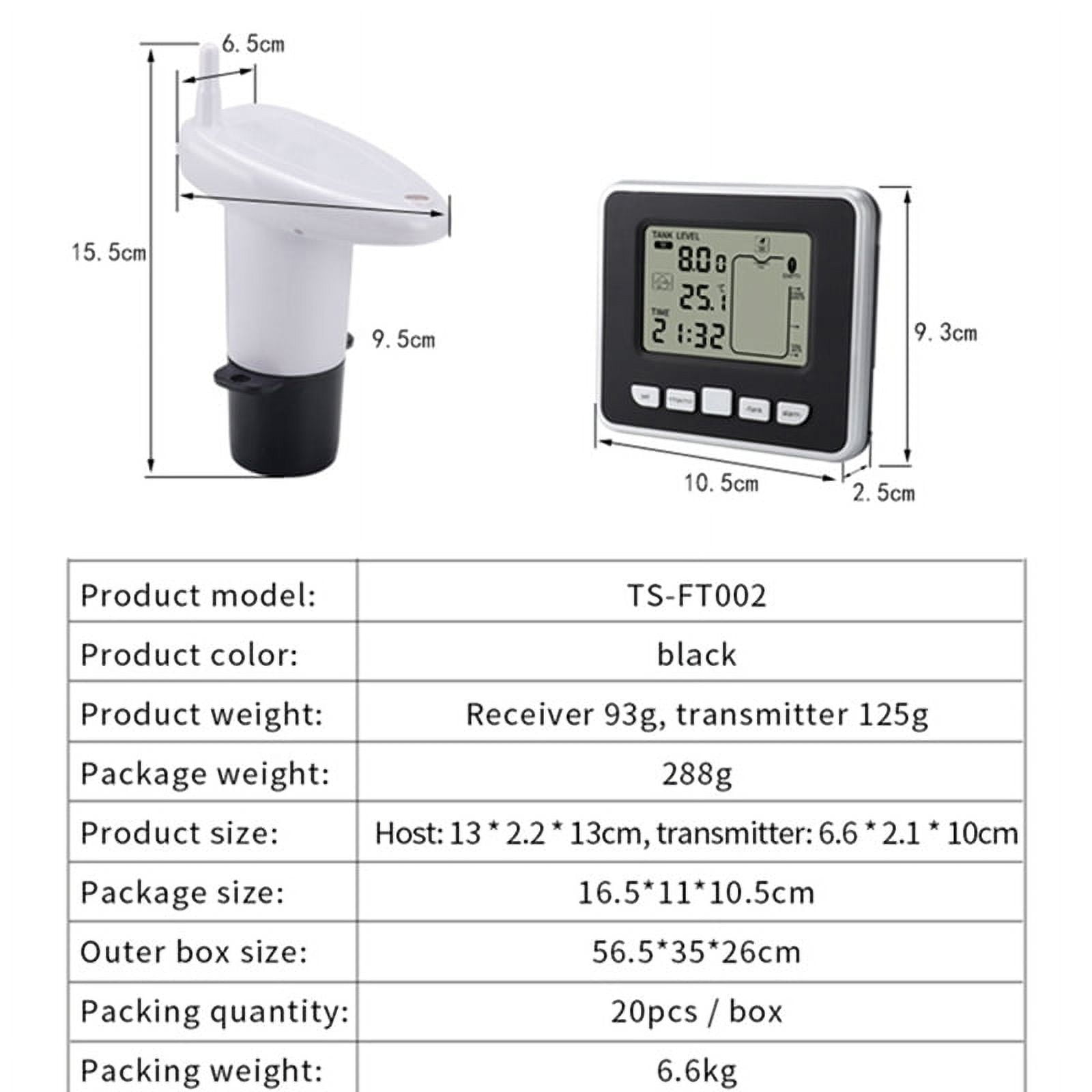Wireless Ultrasonic Water Tank Liquid Level Meter with Temperature ...