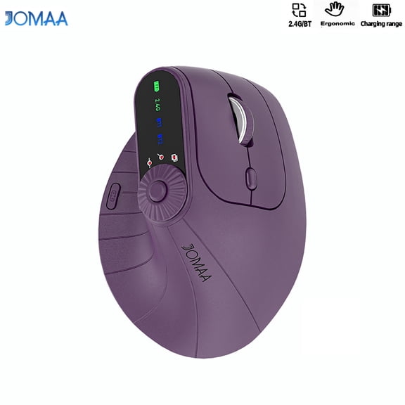 Wireless Vertical Mouse Rechargeable Optical Mice With Function Adjustment Knob Ergonomic Mouse for Multi-Purpose