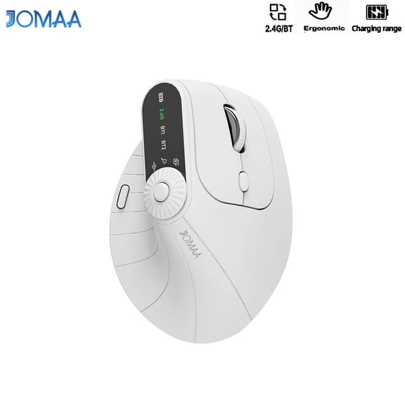 Wireless Vertical Mouse Rechargeable Optical Mice With Function Adjustment Knob Ergonomic Mouse for Multi-Purpose