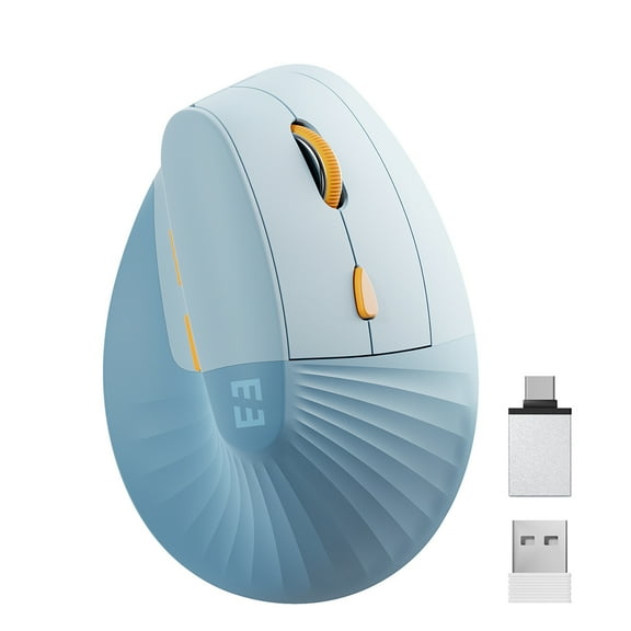 Wireless Vertical Mouse Rechargeable Quiet Ergo 57 ° Tilt Ergonomic Mouse for Computer PC Office Mac Android Windows Small Hands