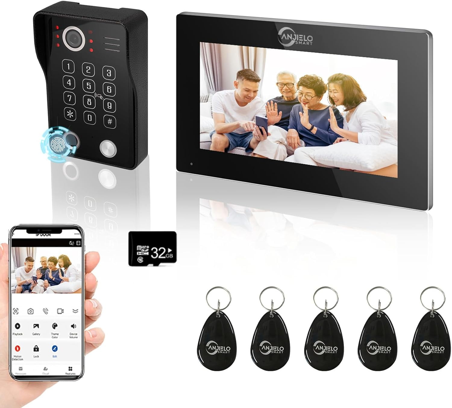 Wireless Video Door Phone Apartment Intercom System,7 Inch Touch ...