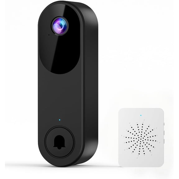 Wireless Video Doorbell Camera,Battery Powered Door Chime, Night Vision, 2-Way Audio,24/7 Live View, Optional Cloud Storage, 2.4GHz Wi-Fi Only