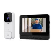 Wireless Video Doorbell Camera with 4.3" Indoor Monitor Two Way Talk No Drill Mount