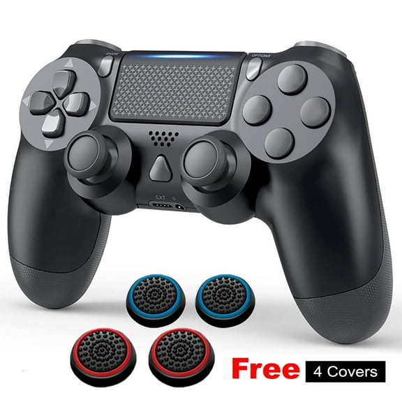 Wireless Video Game Controller Compatible with PS4/Pro/Slim Console Game Pad Accessory (Black)