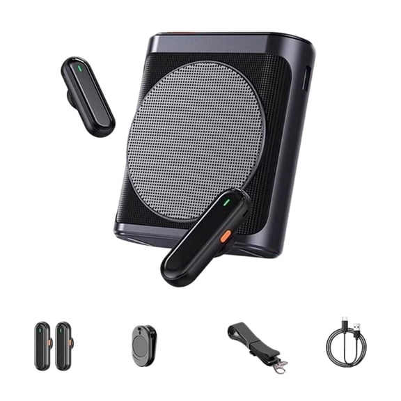 Wireless Voice Amplifier System with Lavalier Microphones for Teachers and