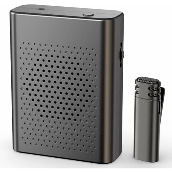 Wireless Voice Amplifier with Wireless Lavalier Microphone, PA System, Portable Speaker and Cordless Omnidirectional Microphone for Teachers, Streaming, Classroom, Lecture, Conference, Yoga, Outdoor