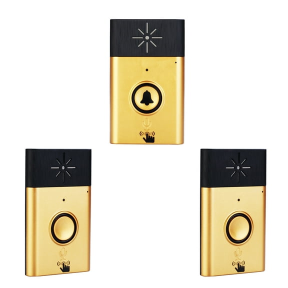 Wireless Voice Intercom Doorbell 2-way Talk Monitor with 1*Outdoor Unit Button 2* Indoor Unit Receiver Smart Home Door Bell,Gold