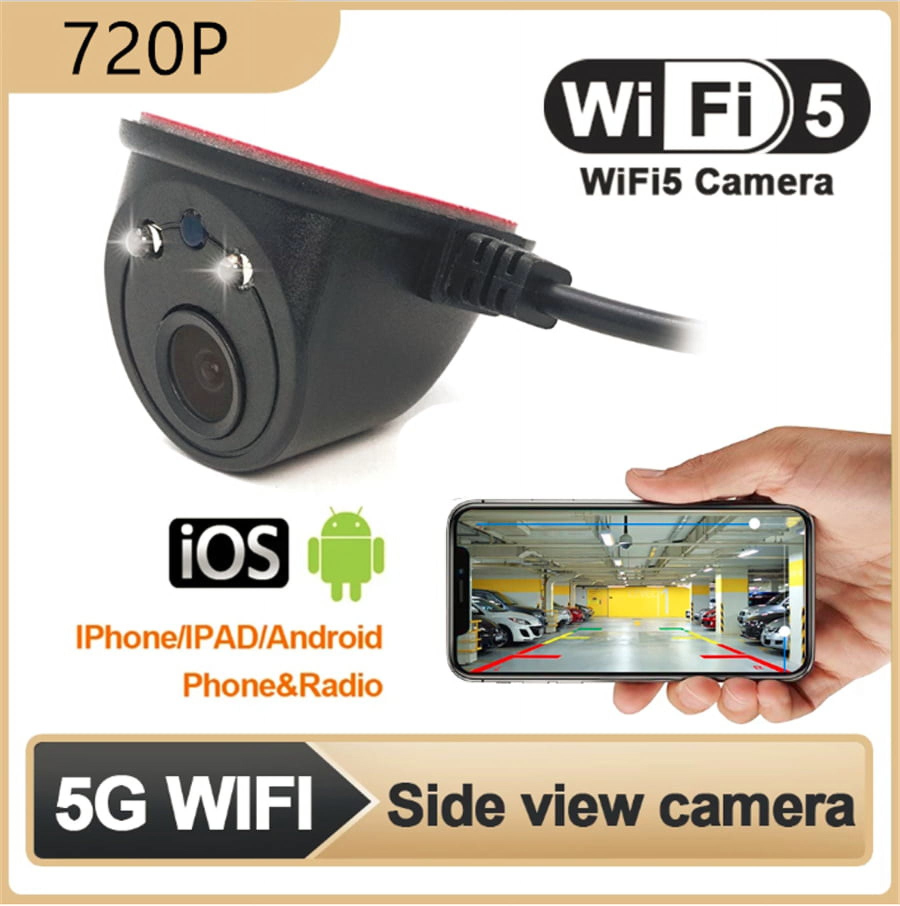 Wireless WIFI 5V USB Car Left/Right Side View Camera LED Backup Camera