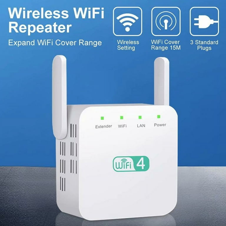 Wireless WIFI Repeater WIFI Extender 300Mbps Wi-Fi Amplifier Long Range WIFI  Signal Booster Ultra boost WIFI Repeater Access Point White 
