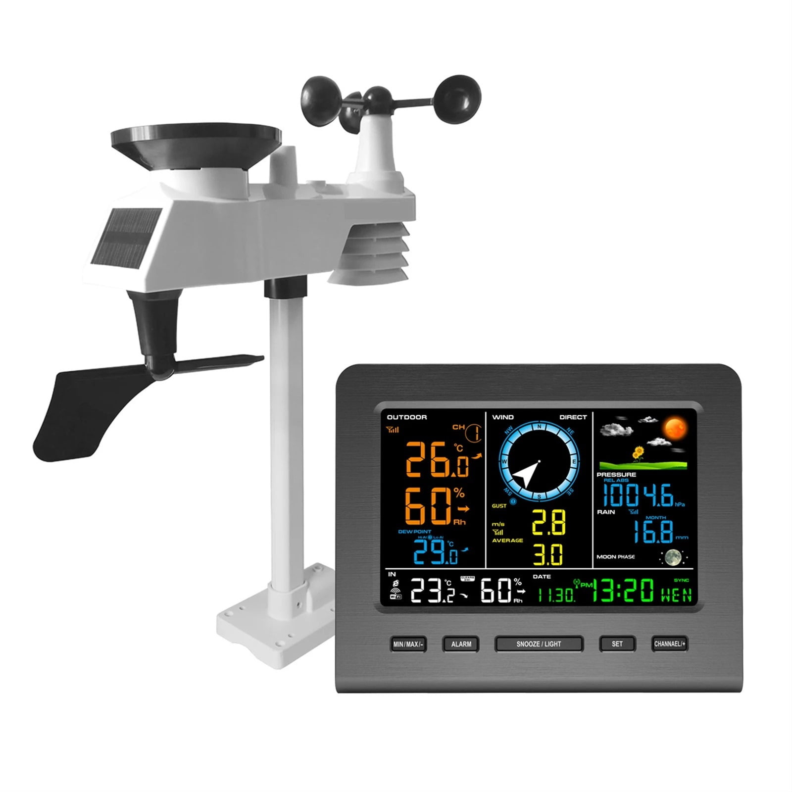 Wireless Weather Station 0366-WF Outdoor Sensor,with Weather Forecast,Temperature,Air Pressure,Humidity,Wind Gauge,Rain Gauge ,High Precision