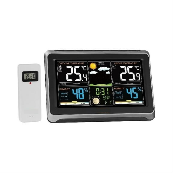 Wireless Weather Station 7.5inch HD Color Screen & Automatic Time Calibration Weather Forcast for Home Life or Travel Plan ,Easy to Operate