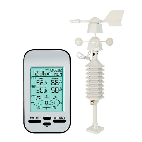 Wireless Weather Station Anemometer Wind Speed Direction Sensor Meteorometer Digital Wind Chill Temperature Humidity Meter ,Easy to Install