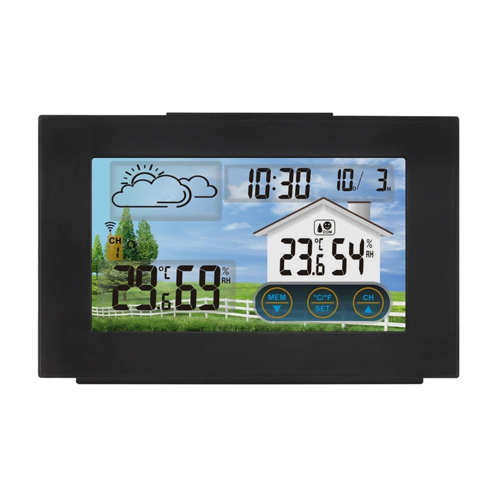 Wireless Weather Station Forecaster Indoor Outdoor Thermometer Hygrometer with Sensor Alarm Clock Backlight USB Charging ,High Precision