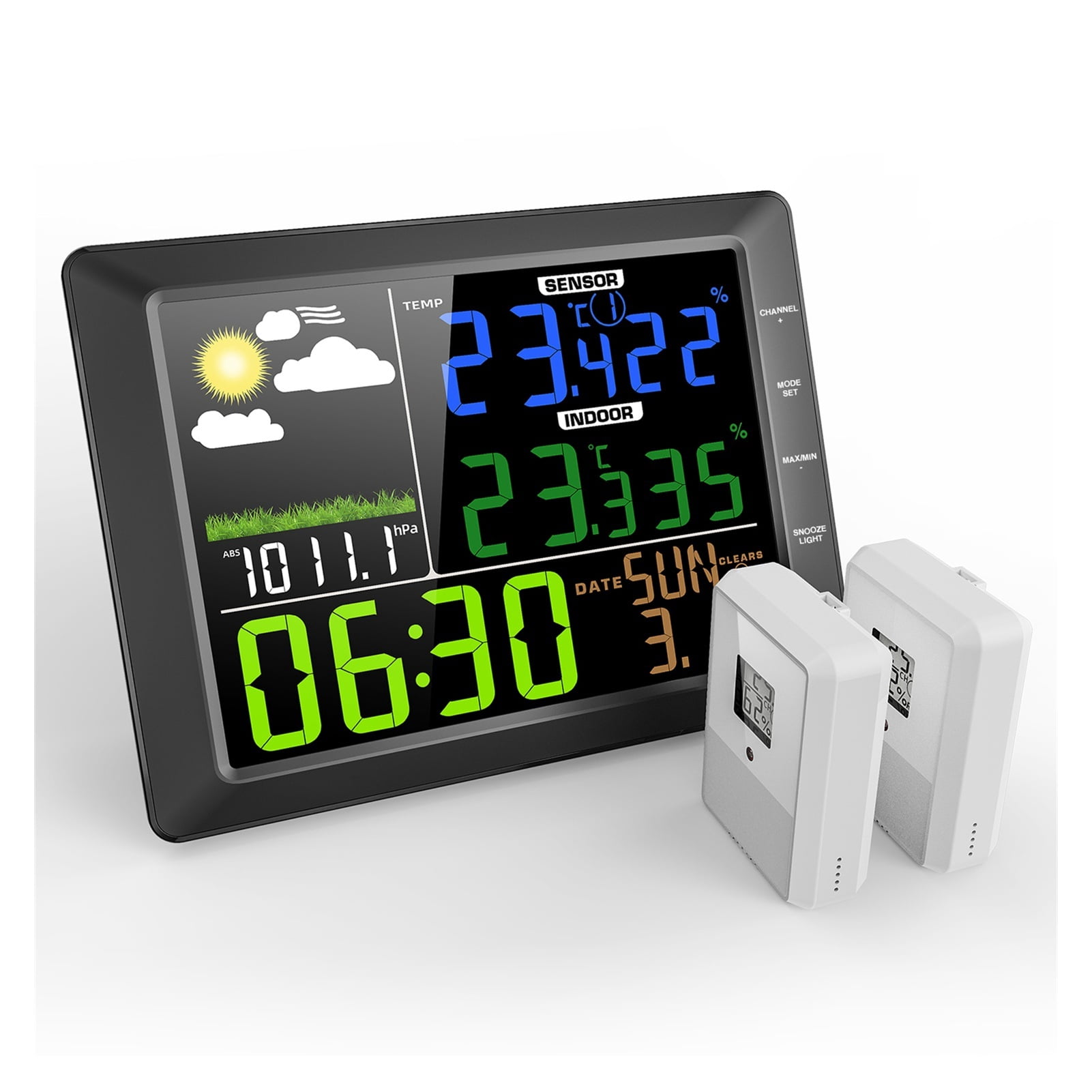 Remote Weather Sensor Wireless Weather Station, Indoor And Outdoor Thermometer And Hygrometer ...