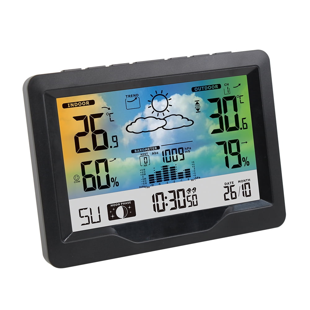 Wireless Weather Station Indoor Color Screen Weather Forecast Station ...