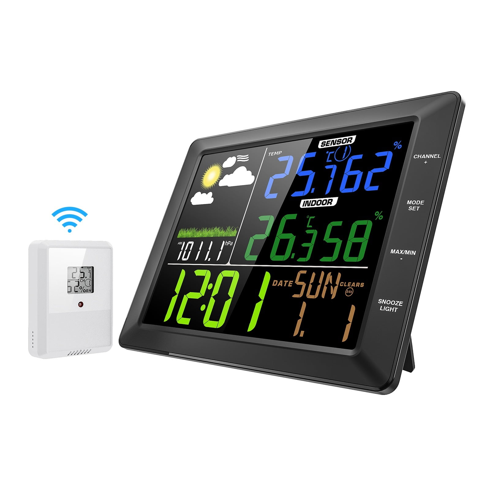 Wireless Weather Station, Indoor/Outdoor Thermometer And Hygrometer, Remote Sensor, Temperature,Humidity Monitoring ,Easy to Operate