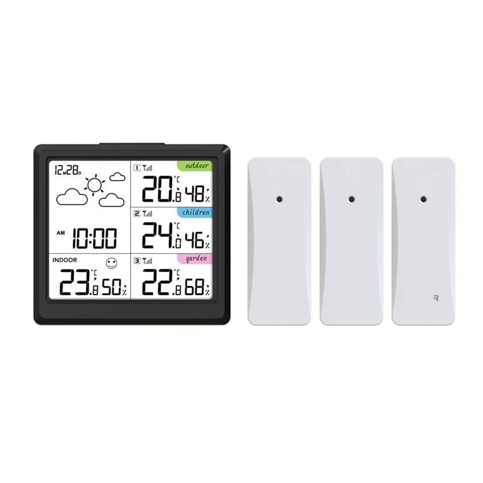 Wireless Weather Station with 3 Remote Sensors, Multi-Zone Digital Monitor