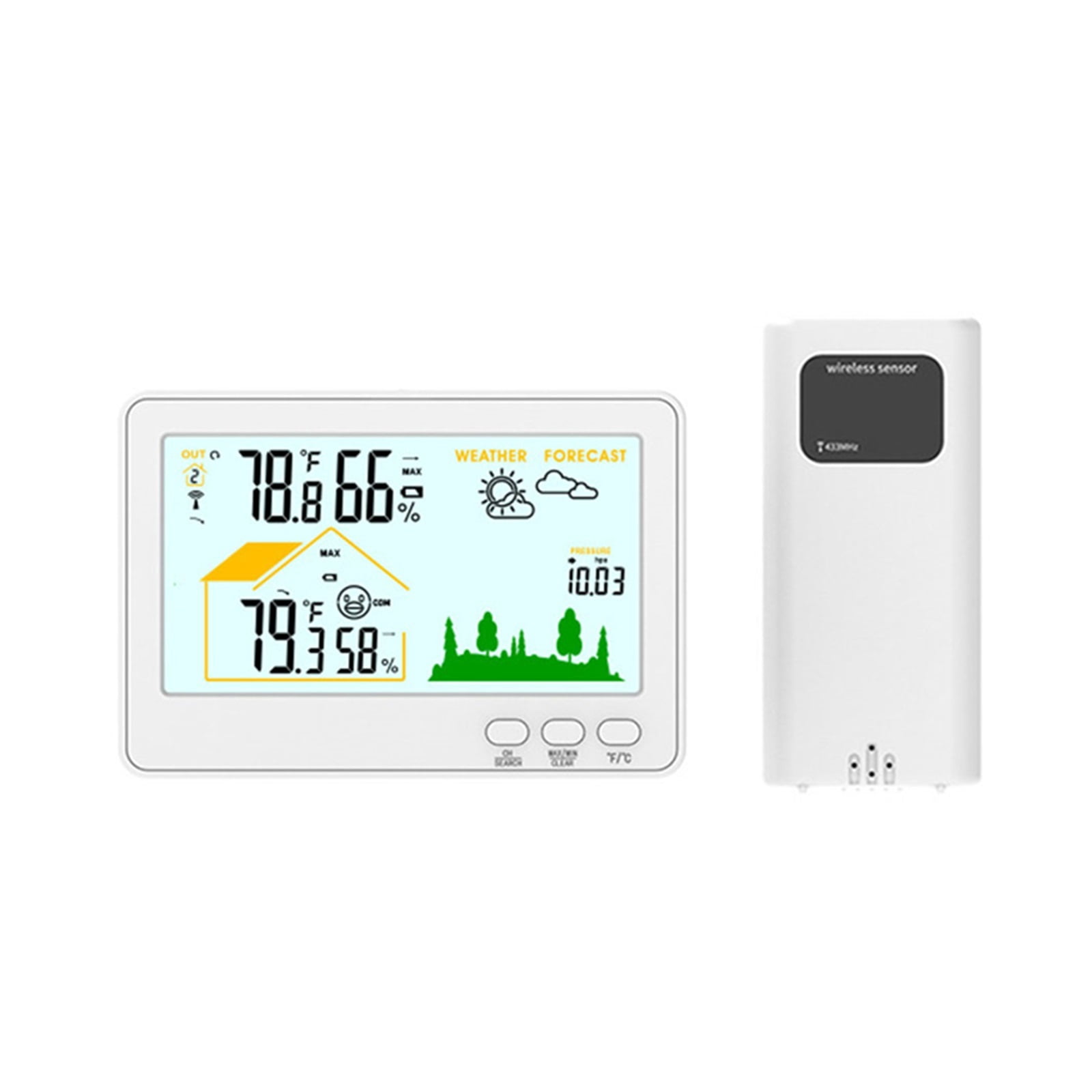 Wireless Weather Station with 328ft Range, Digital Thermometer Hygrometer