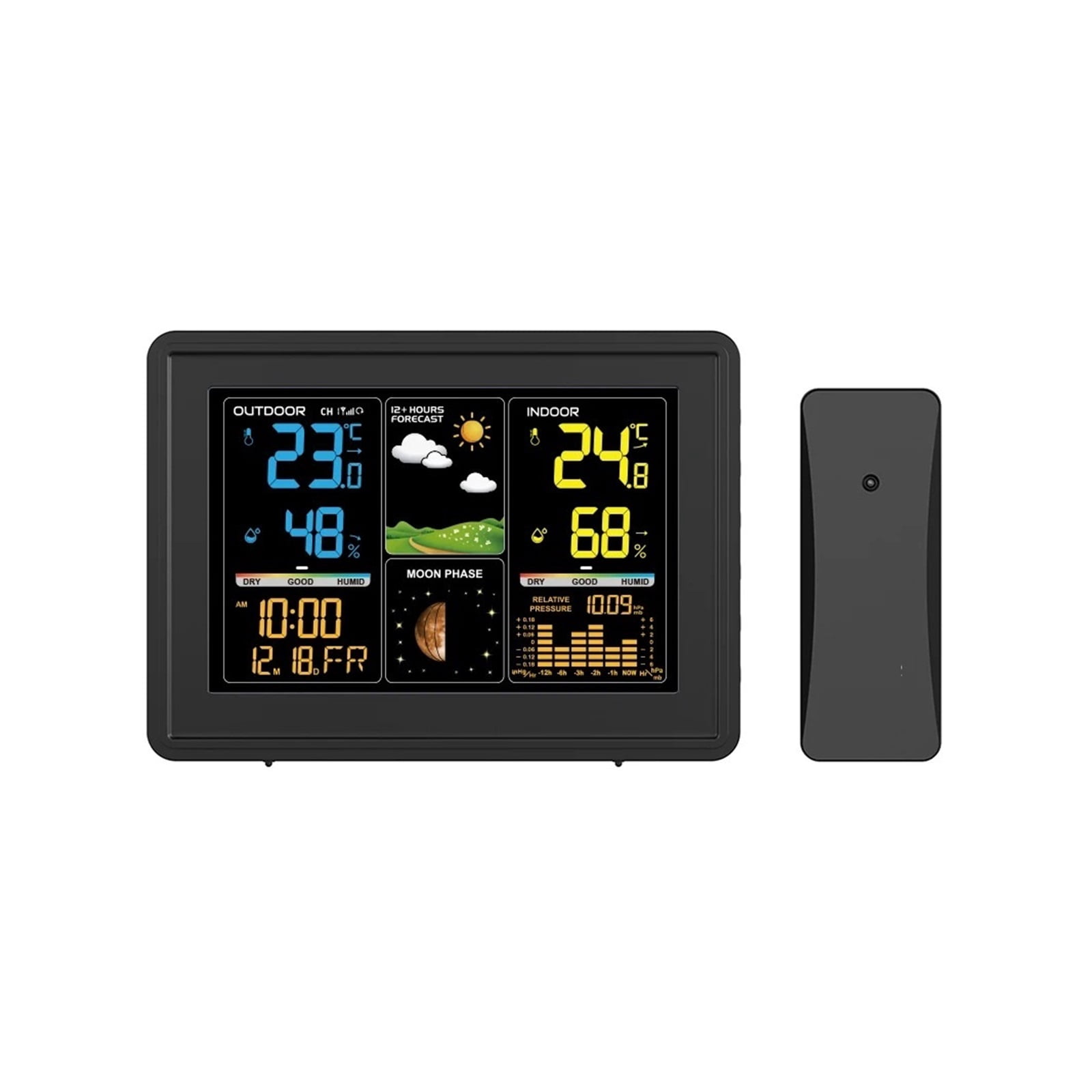 Wireless Weather Station with Atomic Clock, Barometer & Moon Phase Monitor