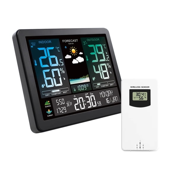 Wireless Weather Station with Barometric Pressure, Digital Moon Phase Monitor