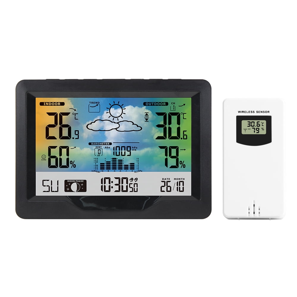 Wireless Weather Station with Color Screen, Digital Thermometer Hygrometer