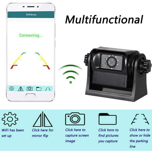 Wireless WiFi Super Night Vision Backup Camera Reverse Cam For Android