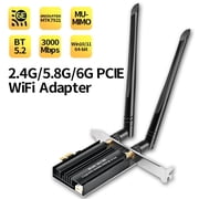 Wireless WiFi 6E PCIe WiFi Card for Desktop PC, Bluetooth 5.2, WPA3, 802.11ax, 3000Mbps Network Adapter with MU-MIMO, Supports Windows 10, 11 64bit