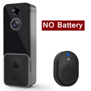 Wireless WiFi Video Doorbell, PIR Human Detection, Cloud Storage, Intercom, Black