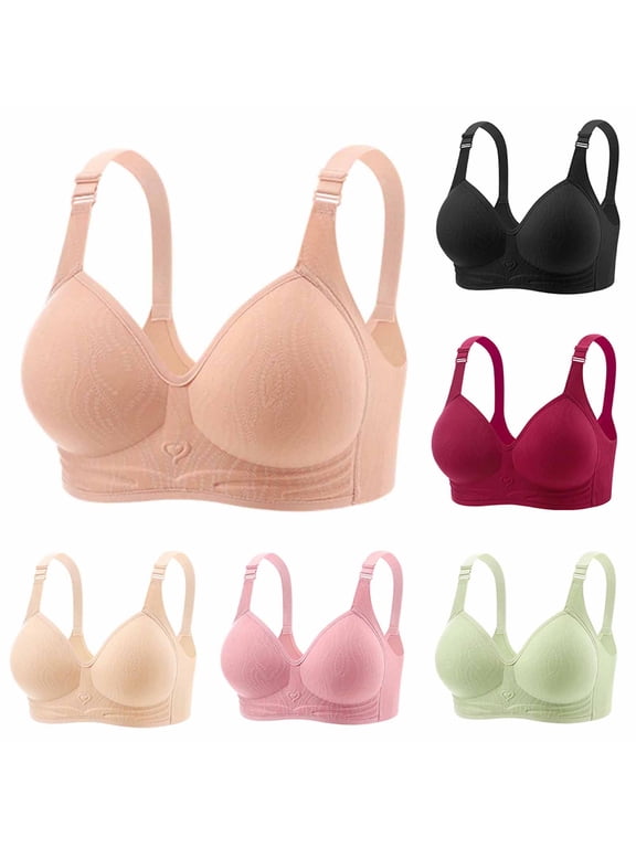 Wireless Wide Straps Bra For Women Full Bust Adjustable Comfort Thin Cup Lifting Push Up Everyday Wear Underwear 36-46