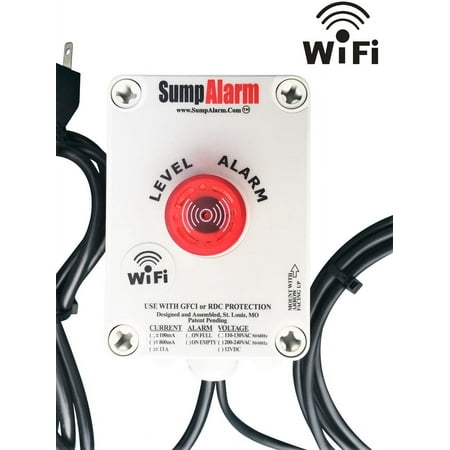 Wireless (Wifi) Sump Alarm High/Low Level Tank Alarm w 10ft Cable 120V