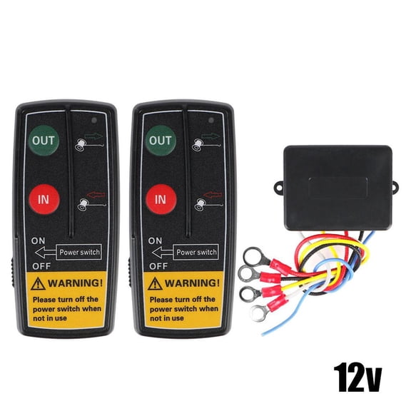 Wireless Winch Remote Control Kit, Handset Recovery Winch Control Remote Electric Remote Control Waterproof Winches Wireless System for Car Truck Jeep ATV SUV - 12V