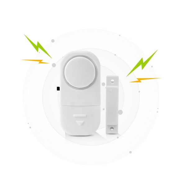 Wireless Window Door Alarm System | Magnetic Sensor | 90 dB Sound | Peel & Stick Easy Install | Battery Operated | Home & Office Burglar Security | White Plastic | 2.5x1.3x0.8 in | 1 Sensor Set