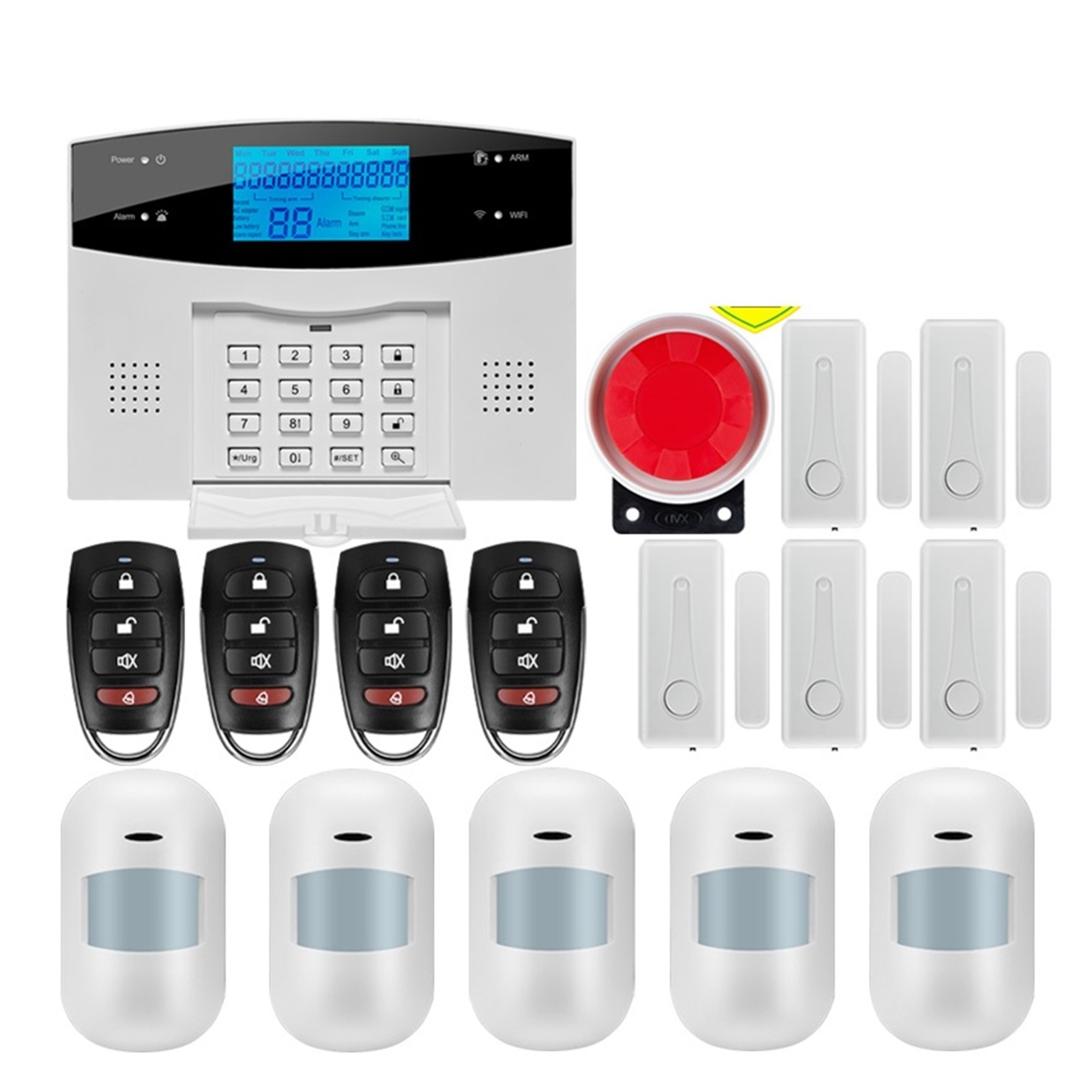 Wireless Wire GSM Home Security Alarm System With Motion Sensor Smoke