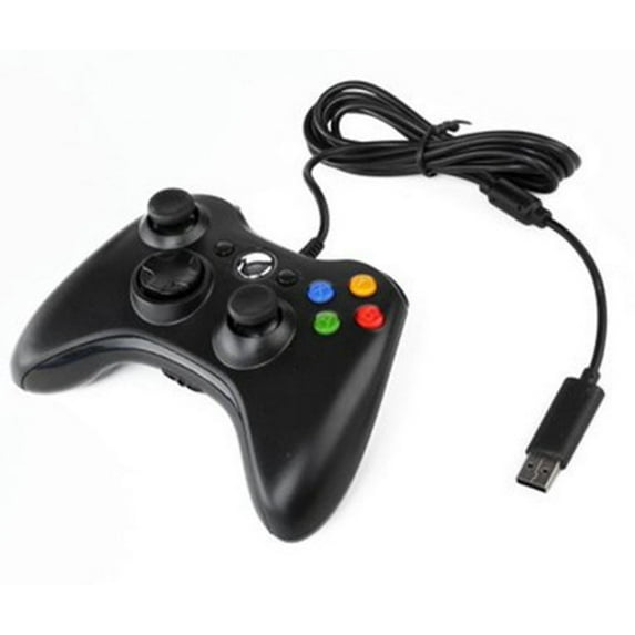 Wireless/Wired Controller for Xbox 360 Game Controller with Dual-Vibration Compatible with Xbox 360/Android/TV and PC Window (Black Wired)