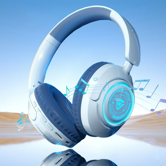 Wireless & Wired Over-Ear Bluetooth Headset with Mic - Noise Cancelling Gaming Headphones with Deep Bass for Sports, Music, PC, - Comfortable for Men & Women