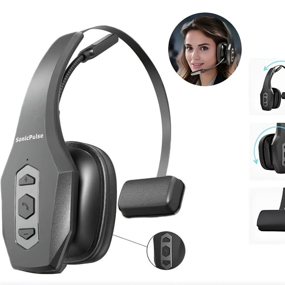 Wireless Wireless Headset Featuring a Mute Button And Dual Noise-Canceling Microphones, Equipped with LED Indicator Lights, Perfect for Business, Outdoor Activities, Meetings, And Truck Drivers.