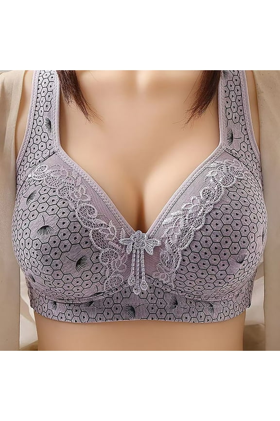 Wireless Women's Bra Vest Type Adjustable Women'S Lingerie Gathered Mother Models Collect Side Breasts Lace Non Ring Bra, Women's Bra 40
