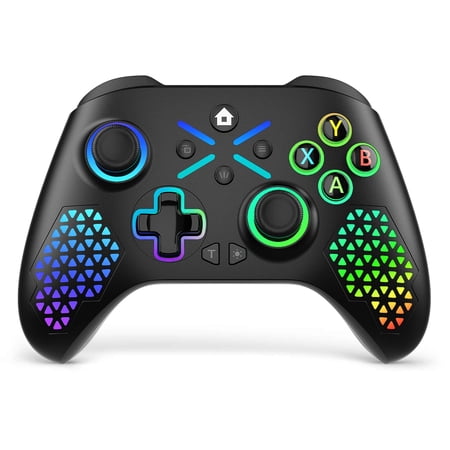 Wireless Xbox Controller for Xbox One, with RGB LED Light Support Button Mapping and Turbo Function, Compatible with Xbox One, XboxOne X/S, Xbox Series X/S ,Windows PC (Black)