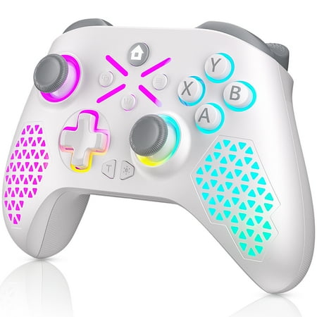 Wireless Xbox Controller for Xbox One, with RGB LED Light Compatible with Xbox One, XboxOne X/S, Xbox Series X/S ,Windows PC (White)