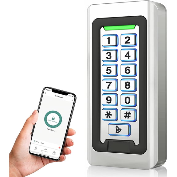 Wireless access control keyboard, metal standalone access control system, card reader, waterproof, backlit, wireless access control security controller, suitable for garage doors, main gate opening