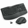 Wireless and Mouse Combo with Wave Design, Graphite, 17.80 x 10.91 x 2. ...