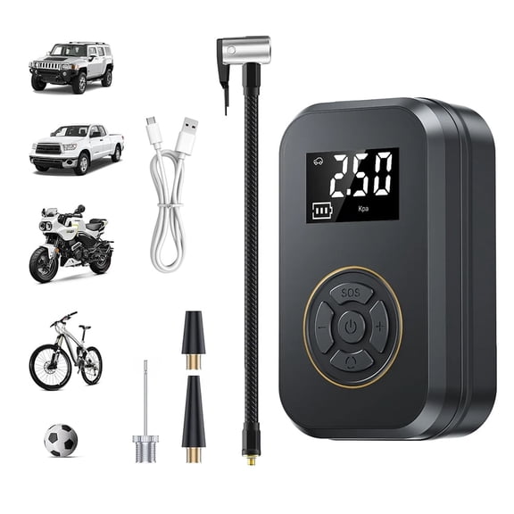 Wireless car air pump portable emergency air pump high power digital tire pressure gauge high pressure air pump