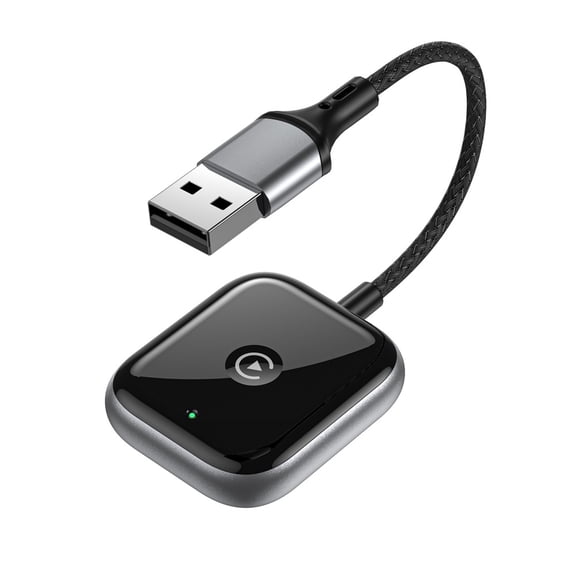 Wireless car player adapter, Apple car player wireless adapter for factory wired car player plug and play, iPhone iOS Android Auto box