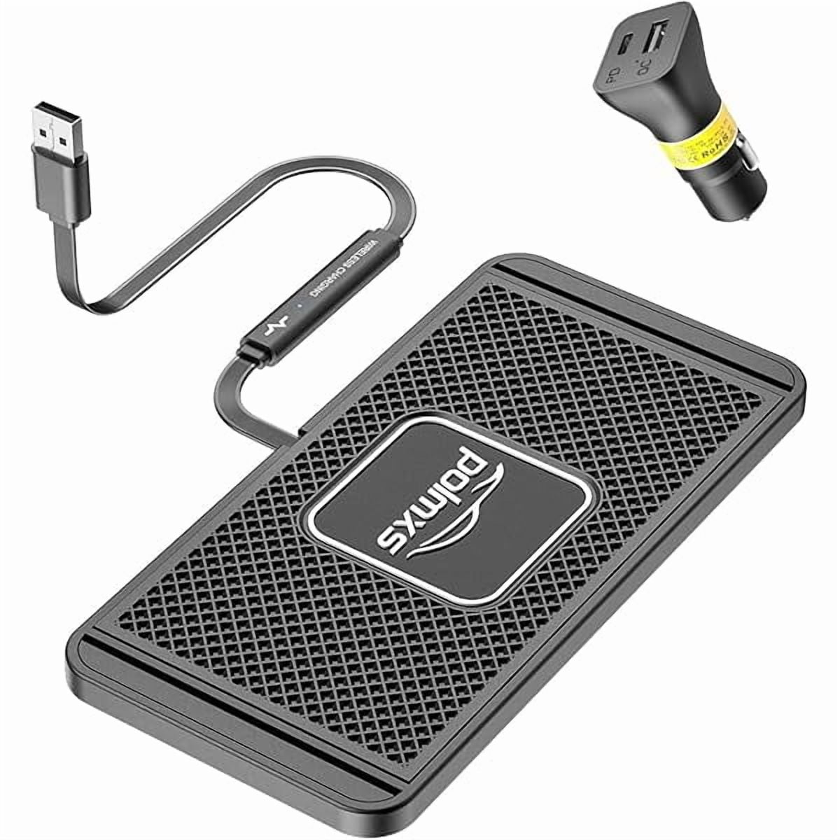 Wireless charger,Wireless car charger Charging pad 15W Fast Wireless Phone Charger Non Slip Charger pad for car cell phoneWireless charging mat galaxy21/20 Note10 S9S10S8 (30cm Cable)(C2Y)